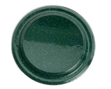 Green Graniteware Stainless Steel Rim Dinner Plates, 10.375", Set of 4