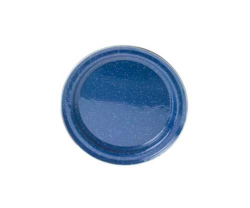 Blue Stainless Steel Rim, Sandwich or Salad Plate, Set of 4