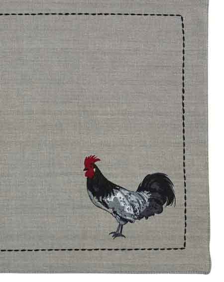 Chicken Coop Rooster Placemats, Set of 4