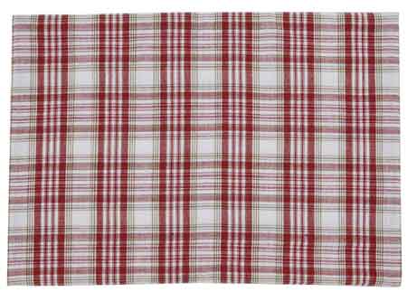 Holiday Kisses Red & Green Plaid Placemats, Set of 4