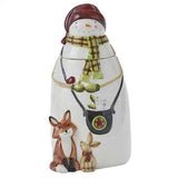 Northwoods Snowman & Forest Friends Ceramic Cookie Jar