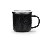 Solid Black Enamelware 12 oz. Mug, Set of 4