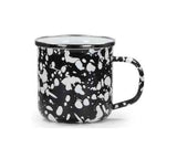 White on Black Enamelware 12 oz. Mug, Set of 4