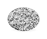 White Swirl on Black Oval Platter