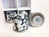 Salt & Pepper Set, White Swirl on Black