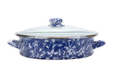 Saute Pan, 5 Quart, Cobalt Blue Swirl Enamelware