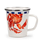16 oz. Enamelware Latte Mugs, Crab House, Set of 4