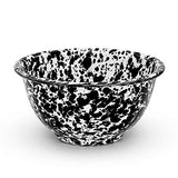 Small Enamelware Bowls, Black Marble, 14 oz., Set of 4