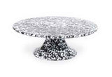 Enamelware Cake Plate or Stand, Black Marble