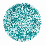 Pasta Plate 10.5" Enamelware Turquoise Marble, Set of 4