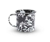 Black Marble Enamelware Mug, 12 oz., Set of 4