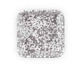 Small Square Enamelware Dish 4.75", Grey Marble, Set of 4