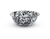 Enamelware Cereal or Salad Bowls, Black Marble, Set of 4