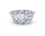 Enamelware Cereal or Salad Bowls, Grey Marble, Set of 4