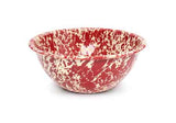 Crow Canyon Serving Bowl 2 qt. Burgundy on Cream Enamelware, Set of 4