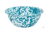 Crow Canyon Enamelware Serving Bowl, 2 qt., Turquoise Marble