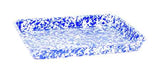 Crow Canyon Small Rectangle Tray, Enamelware, Blue Marble