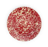 Crow Canyon Dinner Plates, 10.25", Burgundy on Cream, Set of 4