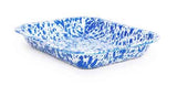 Crow Canyon Small Roasting Pan, Enamelware, Blue Marble