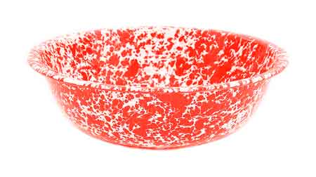 Basin, 12", Red Marble