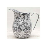 Enamelware 2 Quart Pitcher, Grey Marble