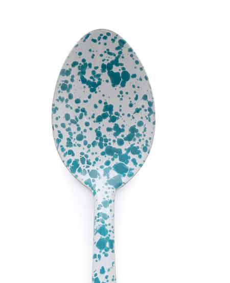 Serving Spoon, 12", Turquoise Marble