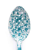 Perforated Serving Spoon, 12", Turquoise Marble