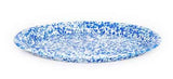 Oval Enamelware Platter, Blue Marble