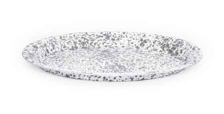 Oval Enamelware Platter, Gray Marble