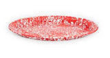 Oval Enamelware Platter, Red Marble