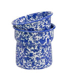 Blue Marble Enamelware Dip Pot Cooler and Bowl Set
