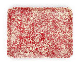 Crow Canyon Enamelware Jelly Roll Pan, Rectangular Tray, Burgundy On Cream