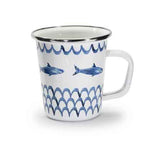 16 oz. Enamelware Latte Mugs, Fish Camp, Set of 4