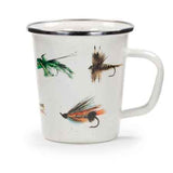 16 oz. Enamelware Latte Mugs, Fly Fishing, Set of 4