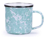 Sea Glass Swirl Enamelware 12 oz. Mug, Set of 4