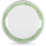 Green Scallops Enamelware Sandwich or Salad Plate, 8", Set of 4