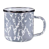 Grey Swirl Enamelware 12 oz. Mug, Set of 4
