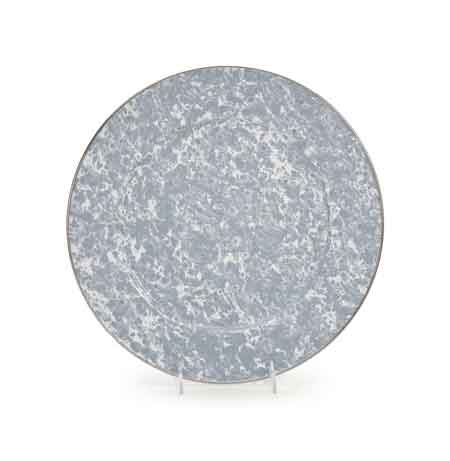 Charger Plates, 12.5", Gray Swirl Enamelware