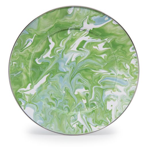 Charger Plates, 12.5", Modern Monet Swirl Enamelware