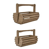 Rustic Weathered Wood Baskets Set of 2