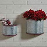 Lexington Galvanized Wall Pockets Set of 2