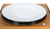 Glampware Black Rim Dinner Plates, Set of 4