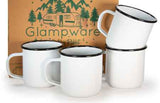 Glampware Black Rim 12 oz. Mugs, Set of 4