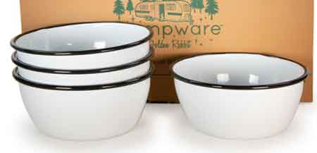 Glampware Black Rim Bowls, Set of 4