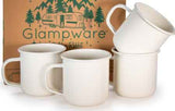 Glampware Solid Cream 12 oz. Mugs, Set of 4