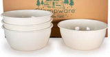 Glampware Solid Cream Rim Bowls, Set of 4