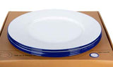 Glampware Blue Rim Dinner Plates, Set of 4