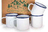 Glampware Cobalt Blue Rim 12 oz. Mugs, Set of 4