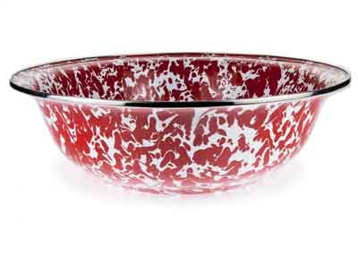 Red Swirl 4 Qt. Serving Bowl or Basin