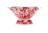 Red Swirl Enamelware 5qt Colander